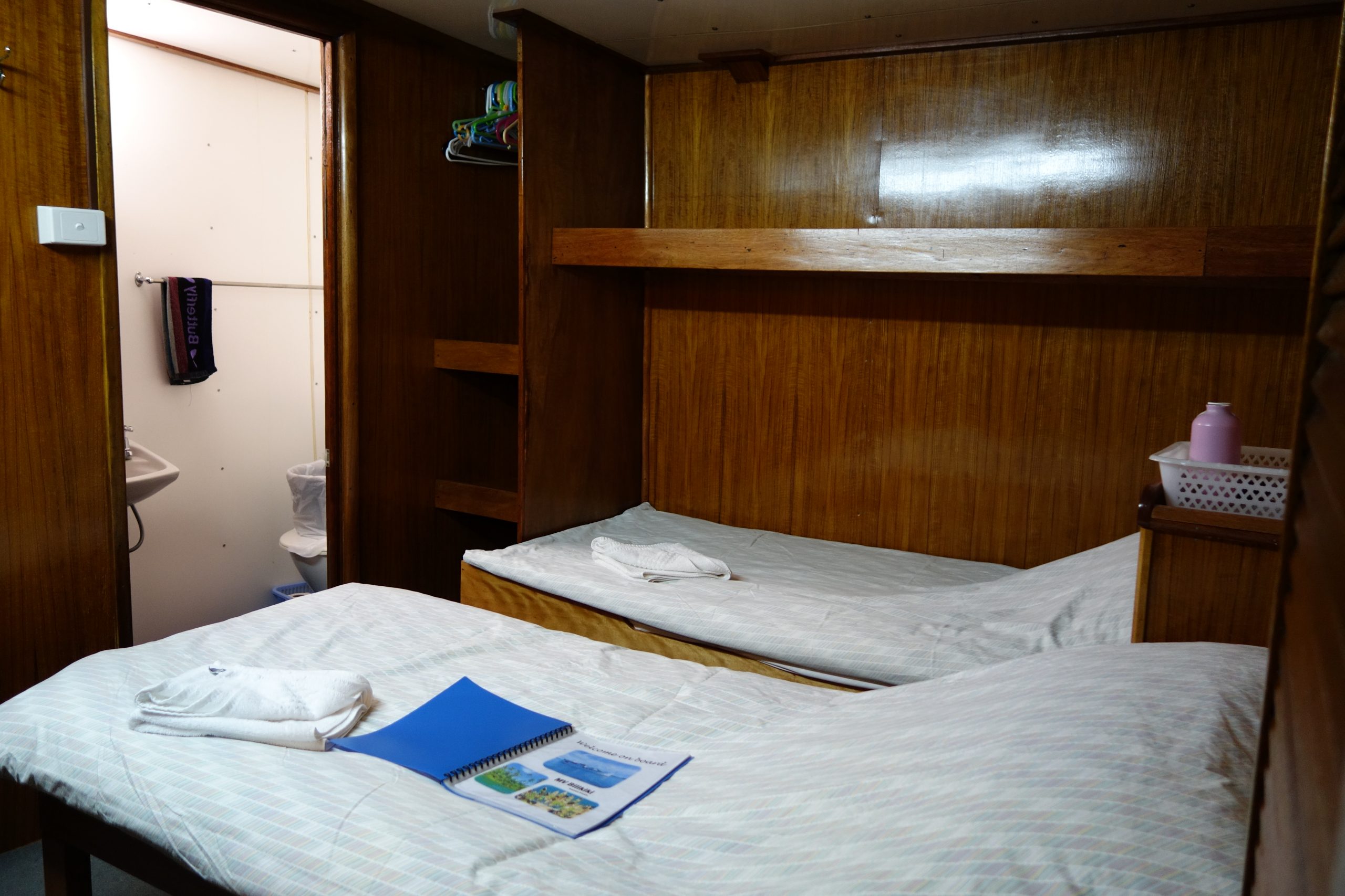 A twin cabin aboard the Bilikiki